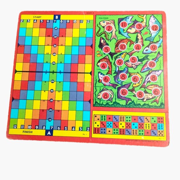 Transogram Co Dog Race Fish Pond Baseball Alley Up Shuffle Board Game Card - Picture 2 of 6